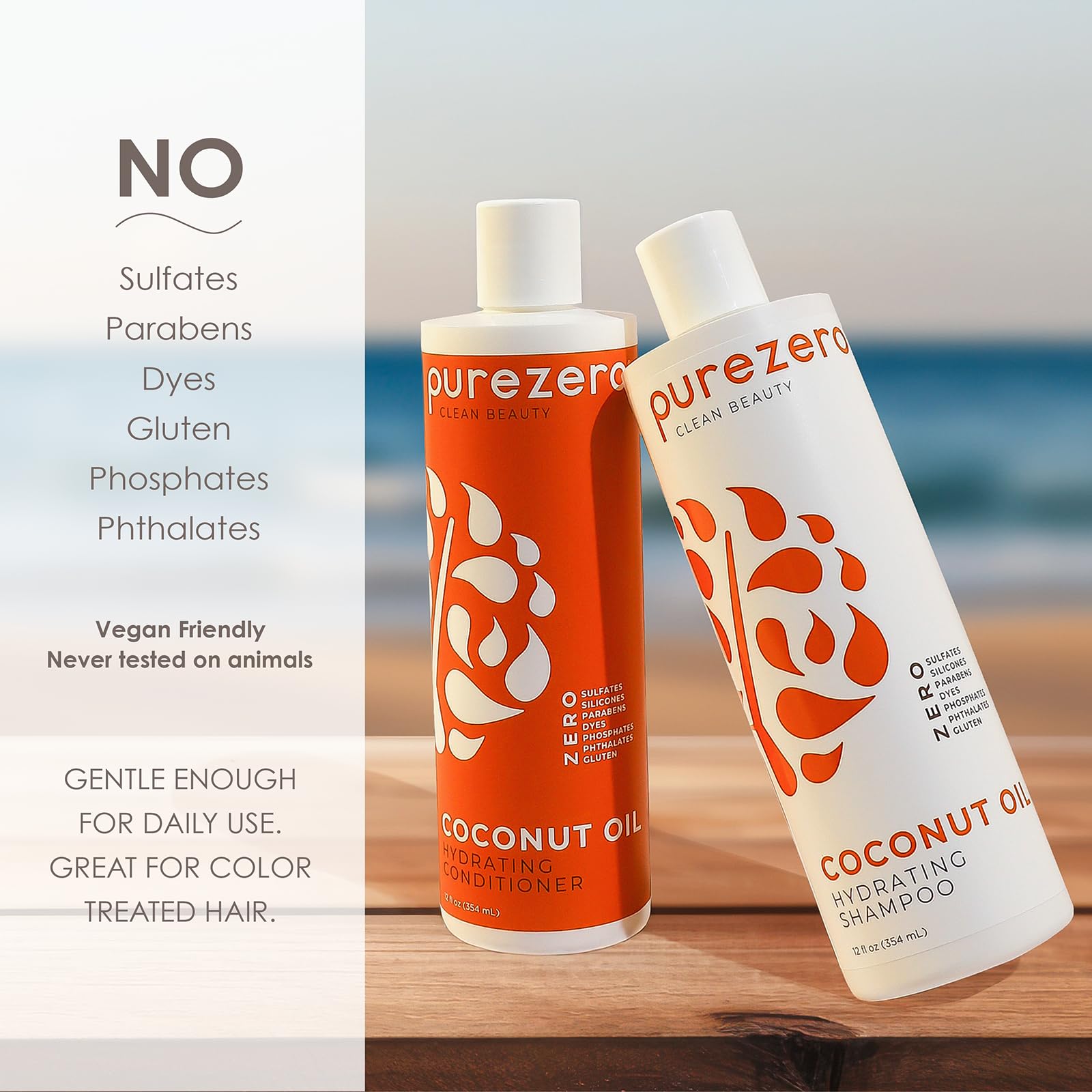 PureZero ingredient label closeup showing coconut oil and clean formulation