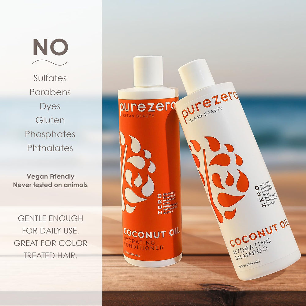 PureZero ingredient label closeup showing coconut oil and clean formulation