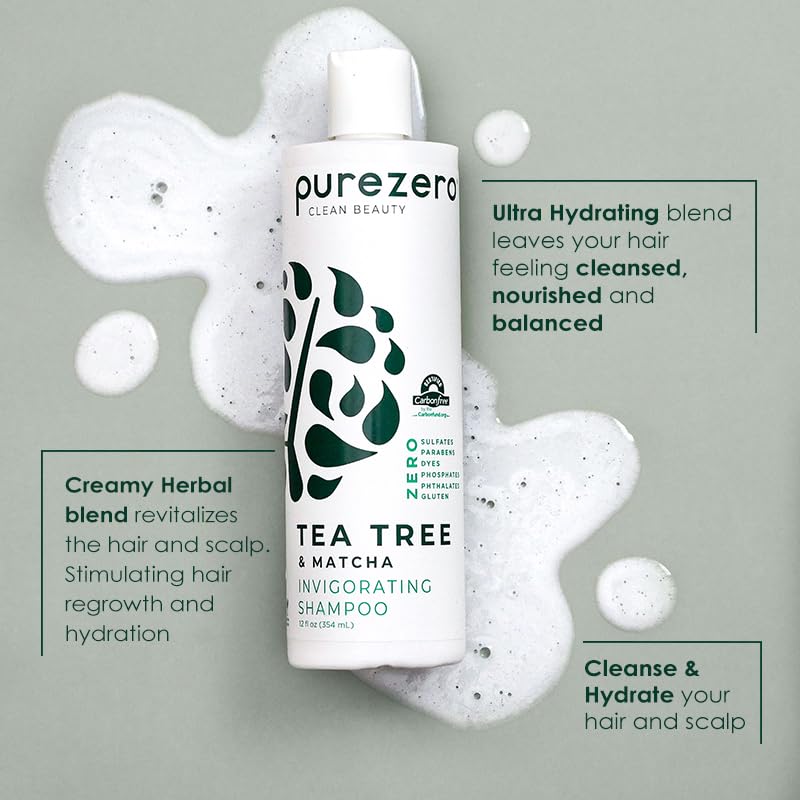 Purezero shampoo pour texture demonstrating gentle cleansing