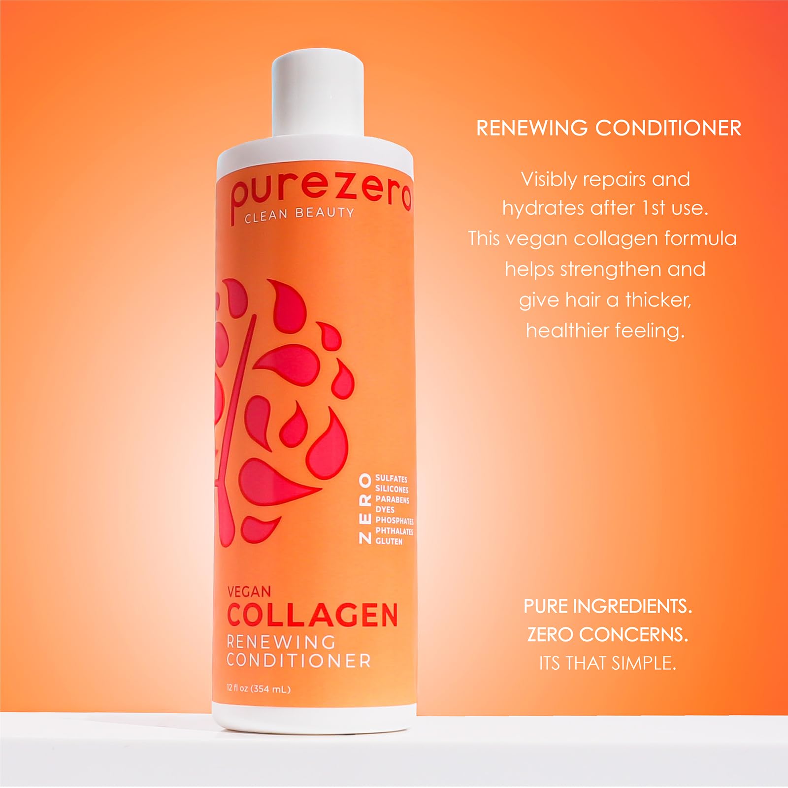 Purezero shampoo texture dispensing to show gentle, foaming cleanser benefit