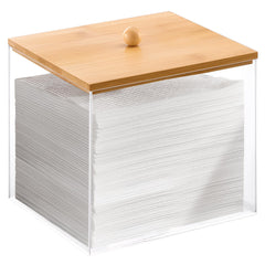 Puricon front view clear towel holder shows organized towels and quick refill benefit