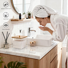 Puricon open top showing towels for easy one-handed removal benefit