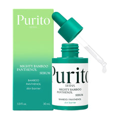 PURITO bottle front view showing clean label and clear hydrating serum