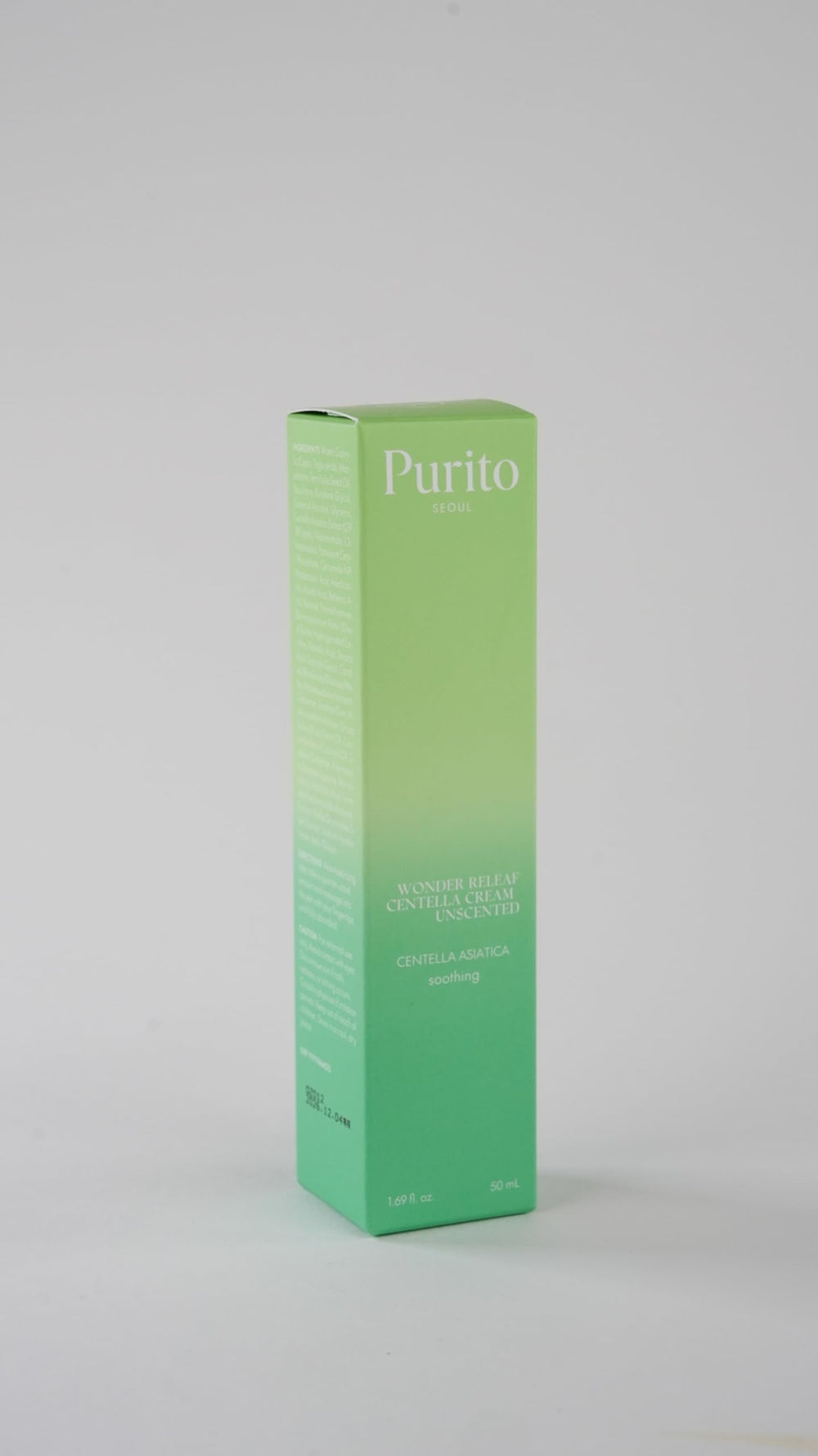PURITO 1.70 fl.oz beside coin showing compact travel-friendly size