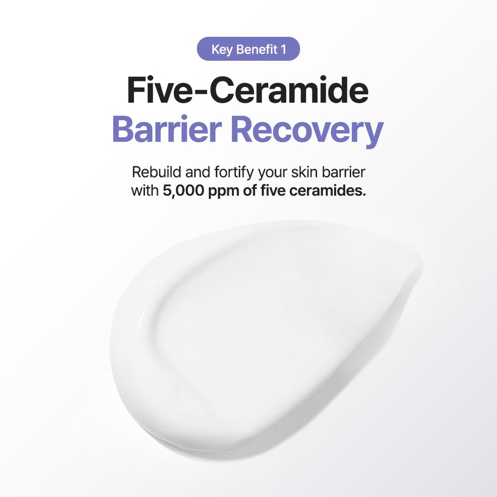 PURITO label close-up highlighting ceramide and calming ingredients