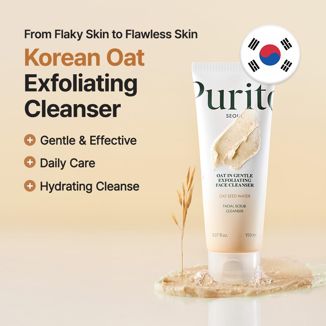 PURITO zoom on fine oat particles for mild exfoliation