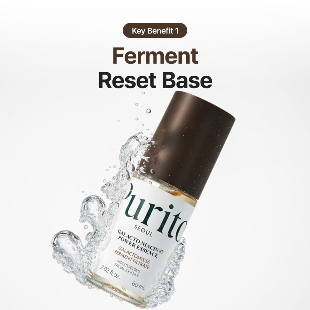 PURITO bottle styled on bathroom shelf suggesting daily routine integration and calm aesthetic