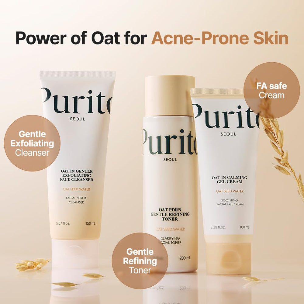 PURITO duo arranged on a bedroom shelf conveying calming skincare ritual