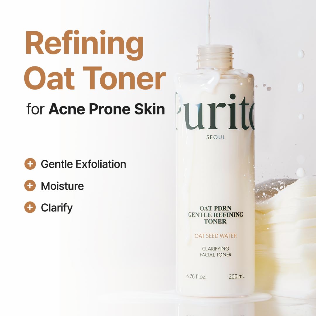 PURITO texture pour of lightweight toner demonstrating fast absorption