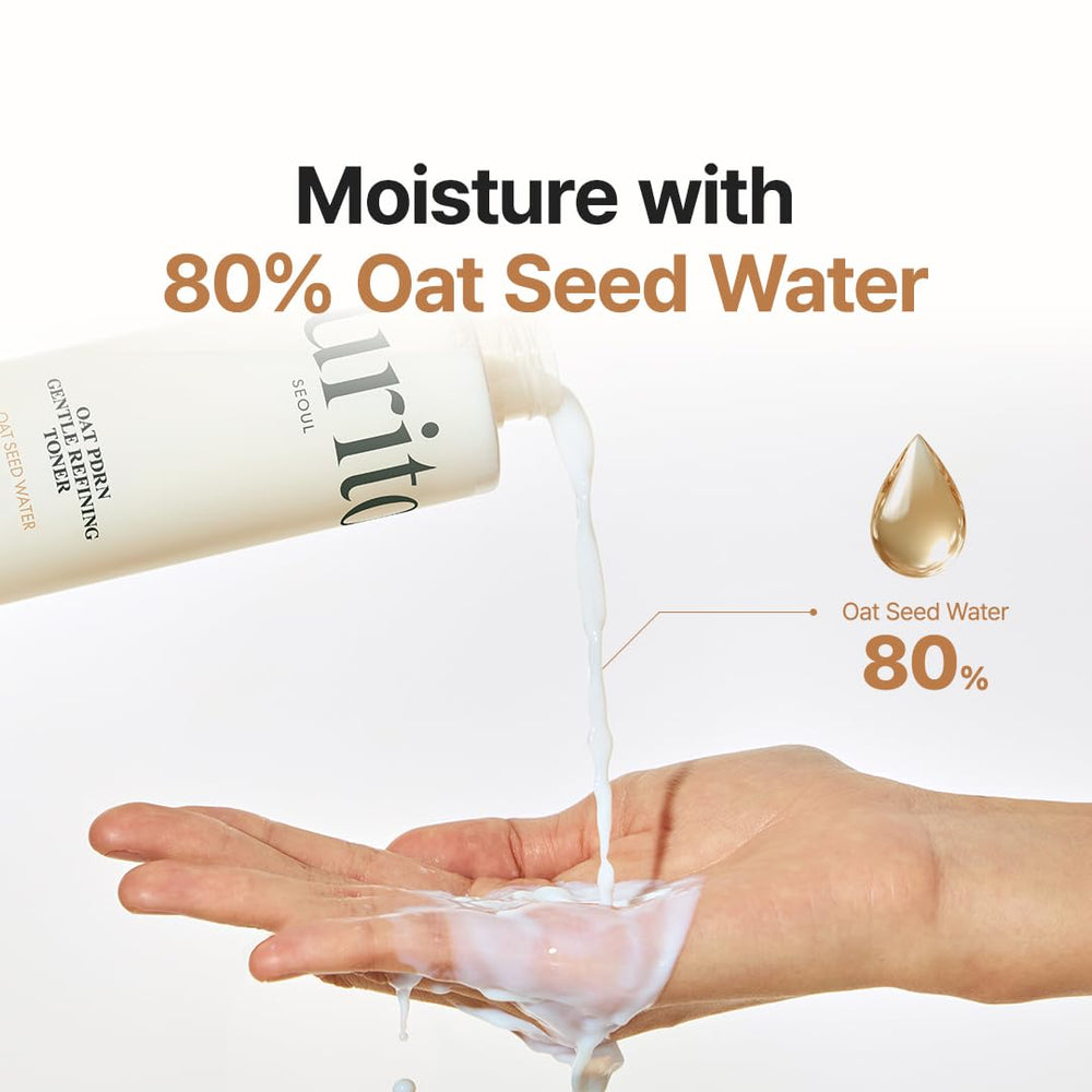 PURITO applying toner on hand to show soothing hydration effect
