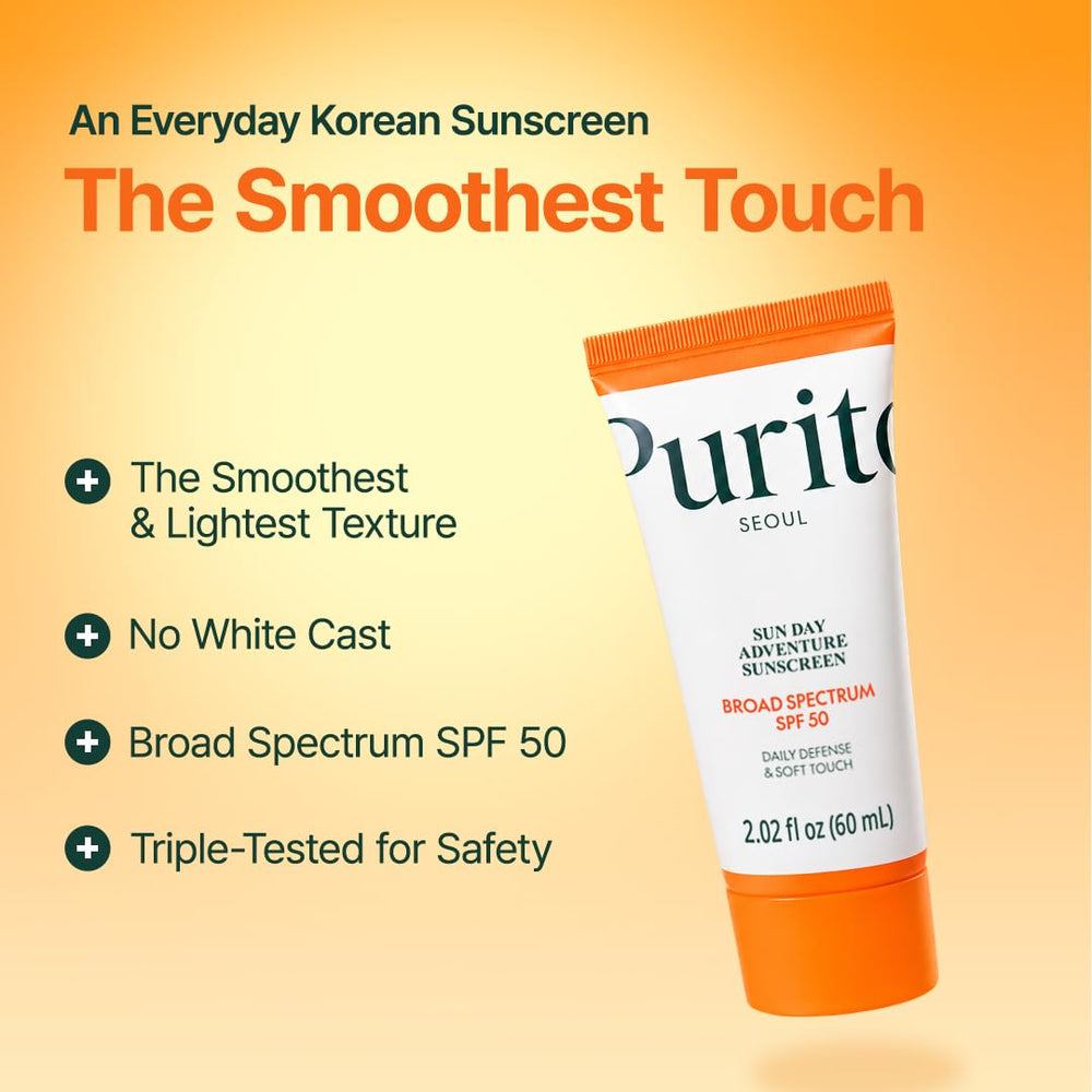 PURITO sunscreen cap and spout detail showing easy dispensing