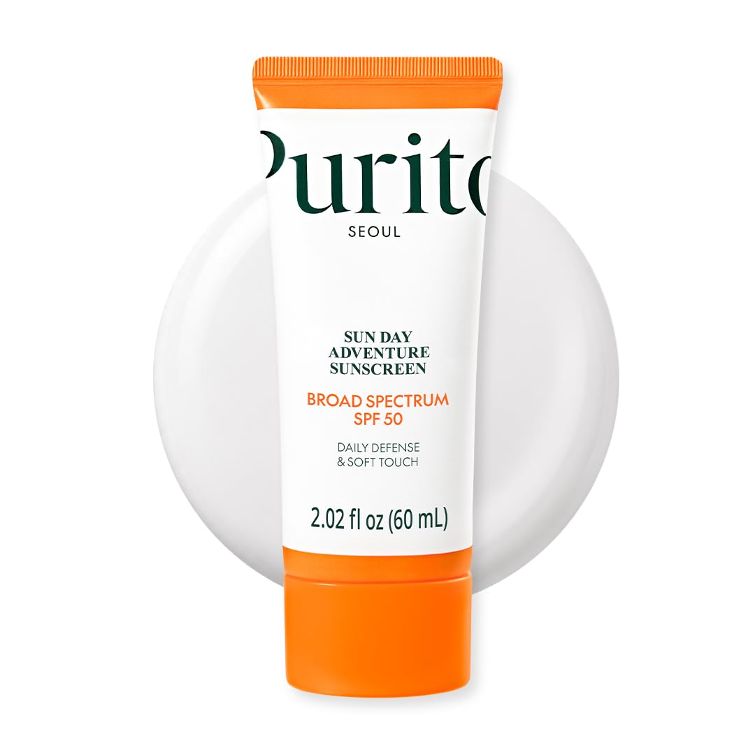 PURITO sunscreen front packaging showing SPF 50 and benefits