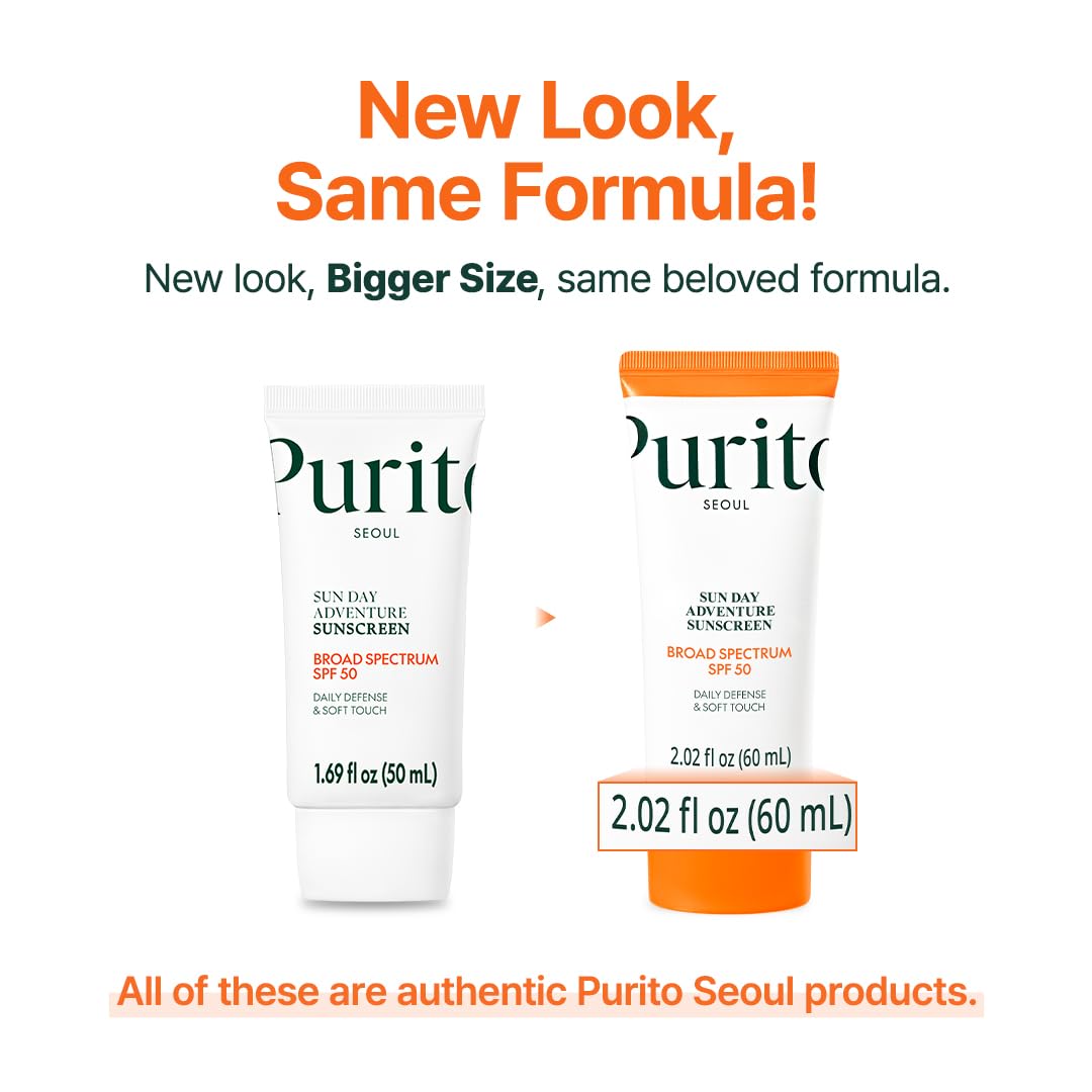 PURITO sunscreen texture close-up highlighting lightweight finish