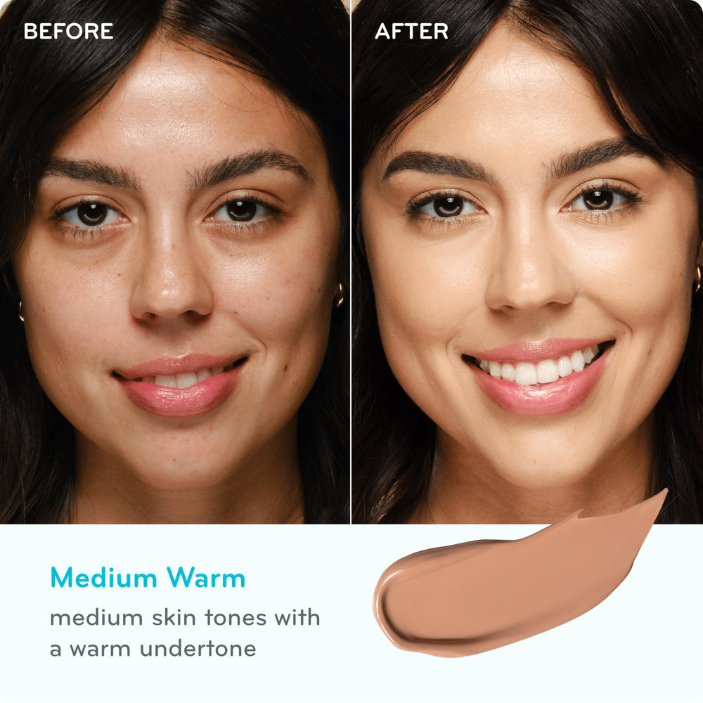 pūrlisse application with fingertips blending cream for sheer coverage and hydrated finish