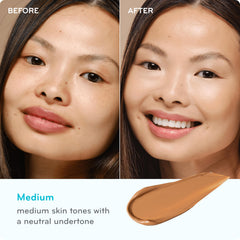 pūrlisse application with brush showing easy blending and glow