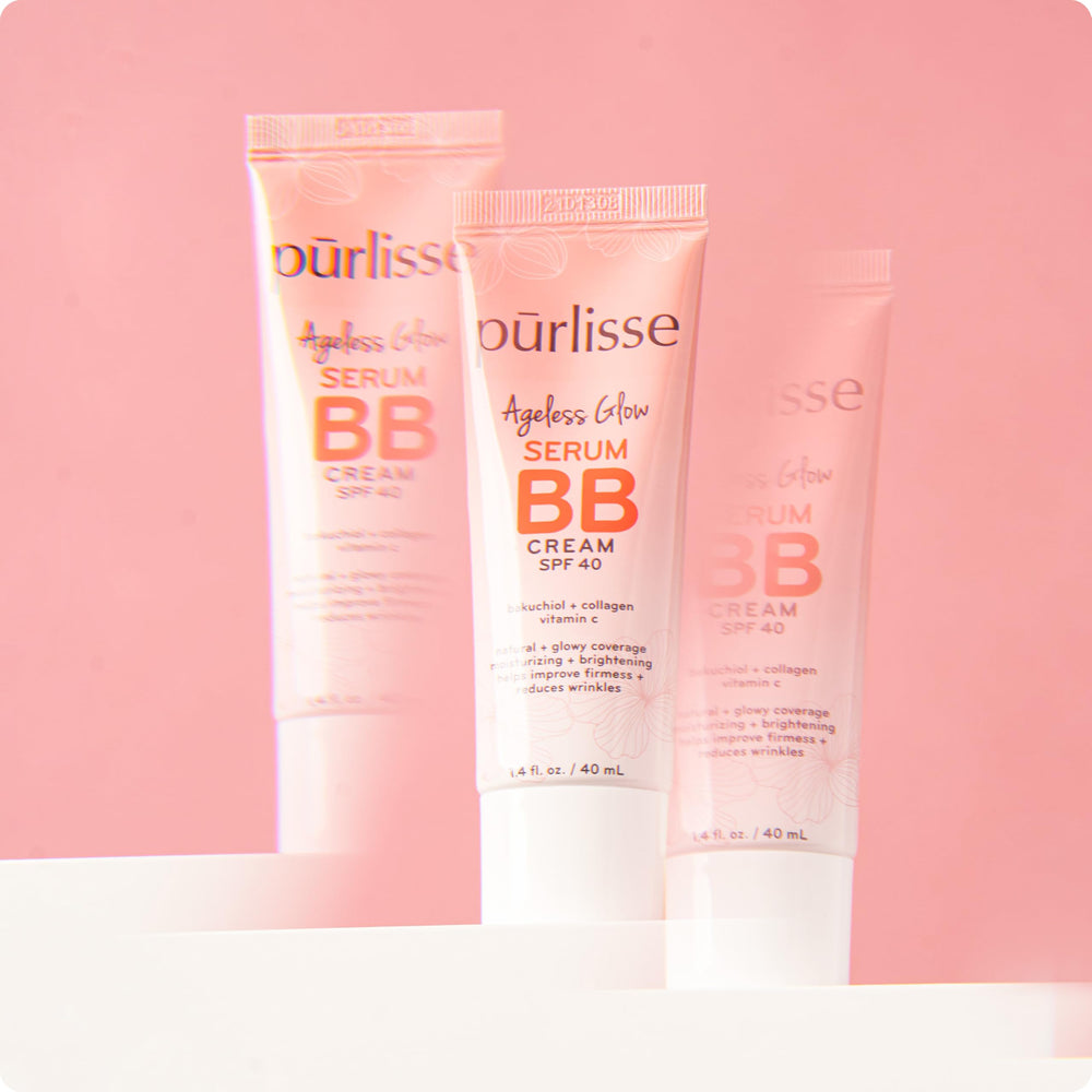 pūrlisse applying to back of hand to show coverage and realistic skin blending benefit
