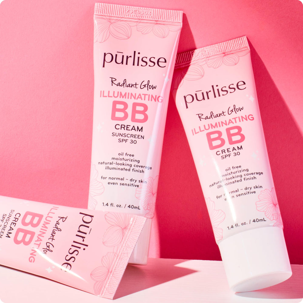 pūrlisse on bathroom vanity lifestyle scene illustrating everyday beauty routine simplicity