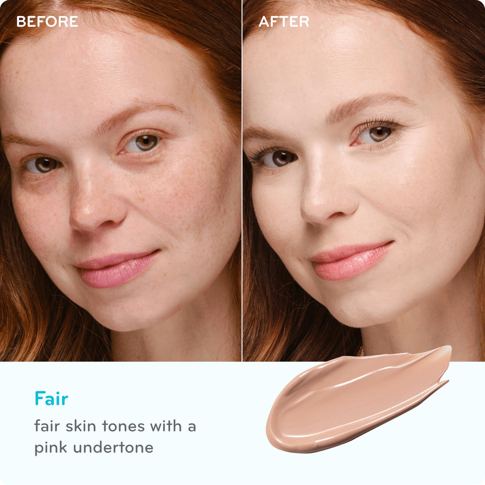 pūrlisse on fair-skinned model demonstrating natural luminous matte finish