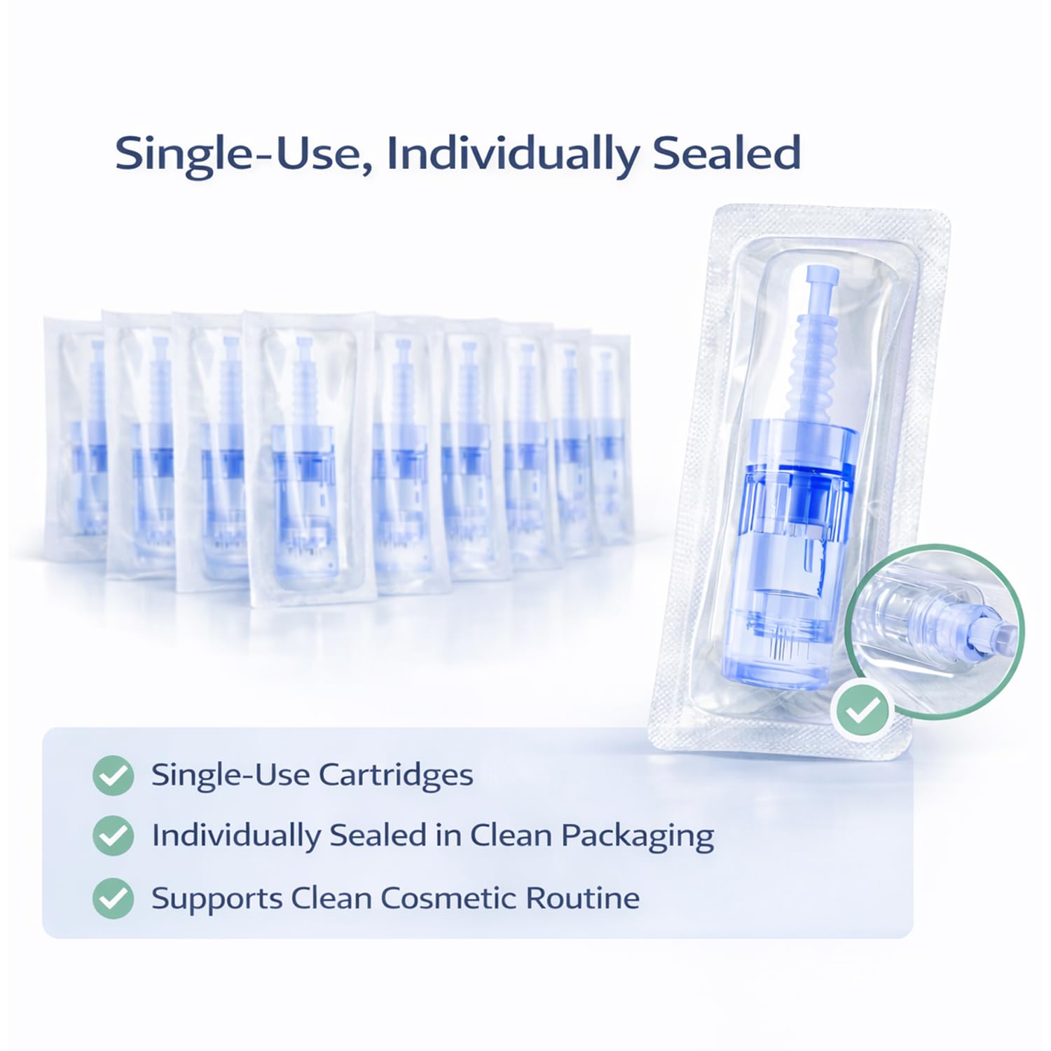 Puro Cosmetics Co opened pack revealing ten cartridges for ongoing routines