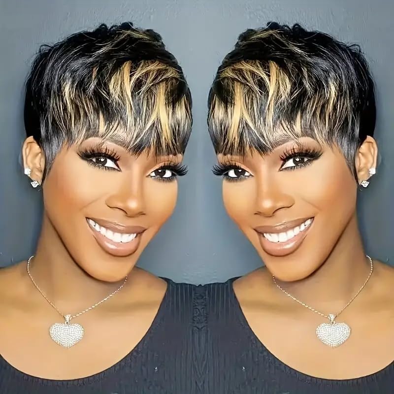PurpleSexy front view of short pixie wig showing natural hairline and instant style benefit