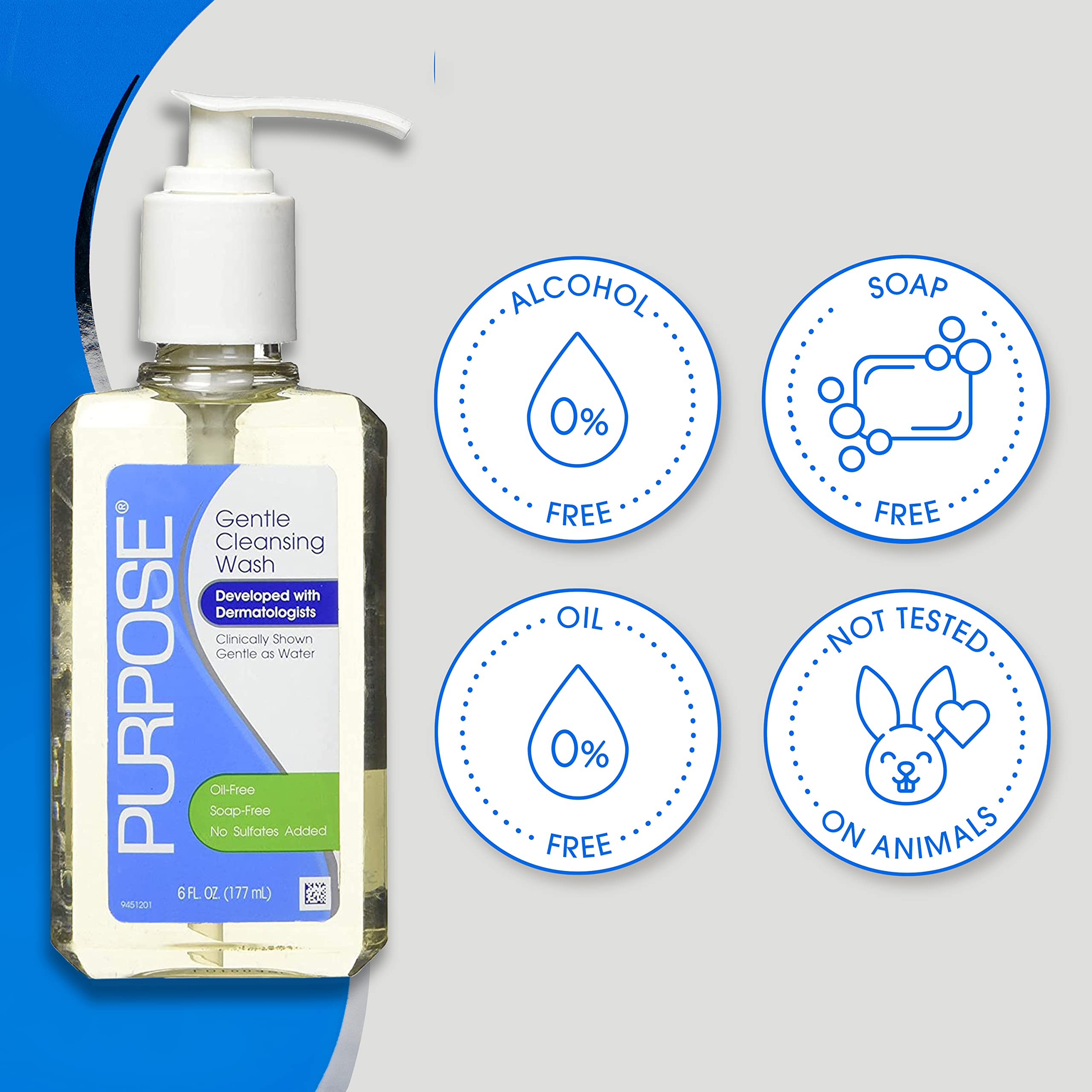 Purpose label close-up showing ingredient clarity and dermatologist-developed benefit