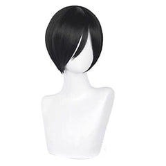 PWEINCY front view short black wig shows natural look and framing benefit