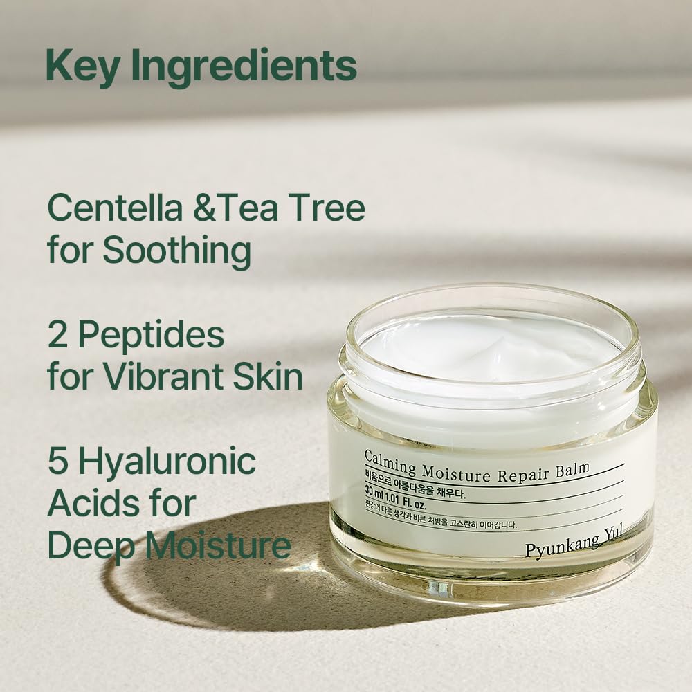 Pyunkang Yul balm applied to hand, shows quick absorption and immediate hydration