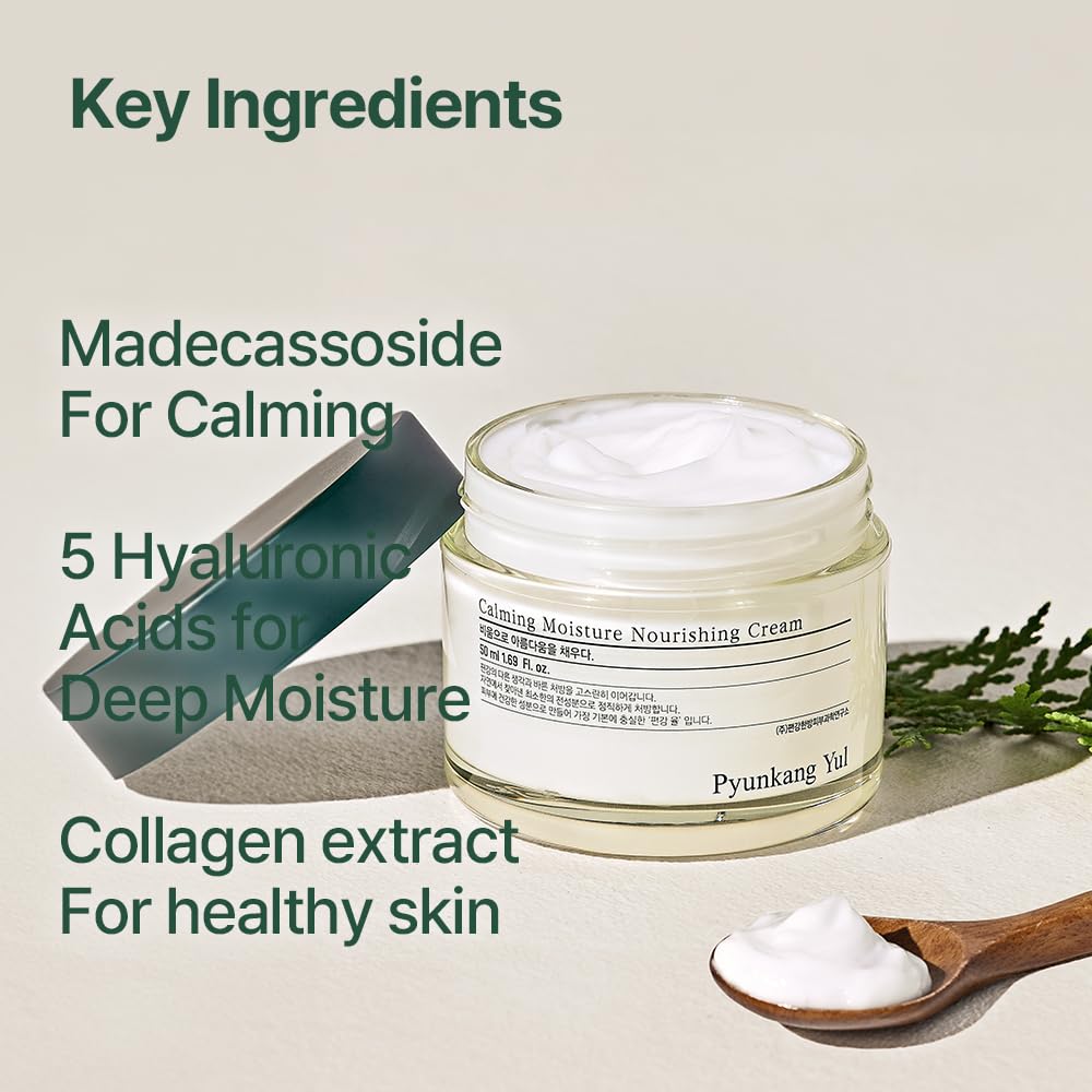 Pyunkang Yul cream on fingertip application illustrating easy absorption benefit