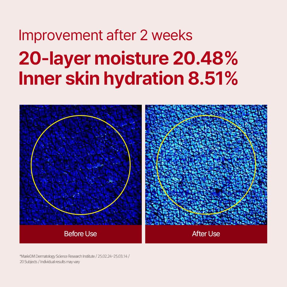 Pyunkang Yul cream dabbed on skin during application, demonstrating smoothing effect