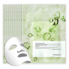 Pyunkang Yul front packaging showing ten calming sheet masks and brand clarity