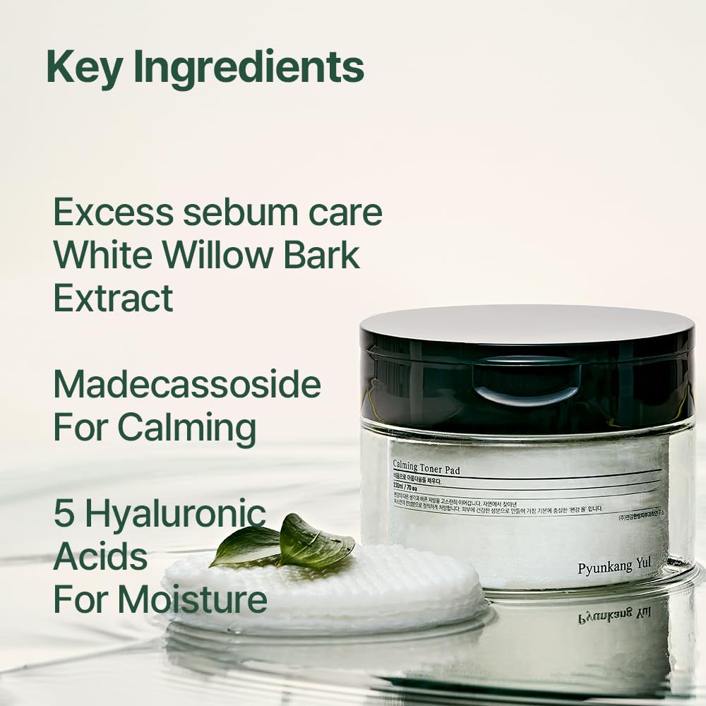 Pyunkang Yul label showing key ingredients including tea tree and hyaluronic acids