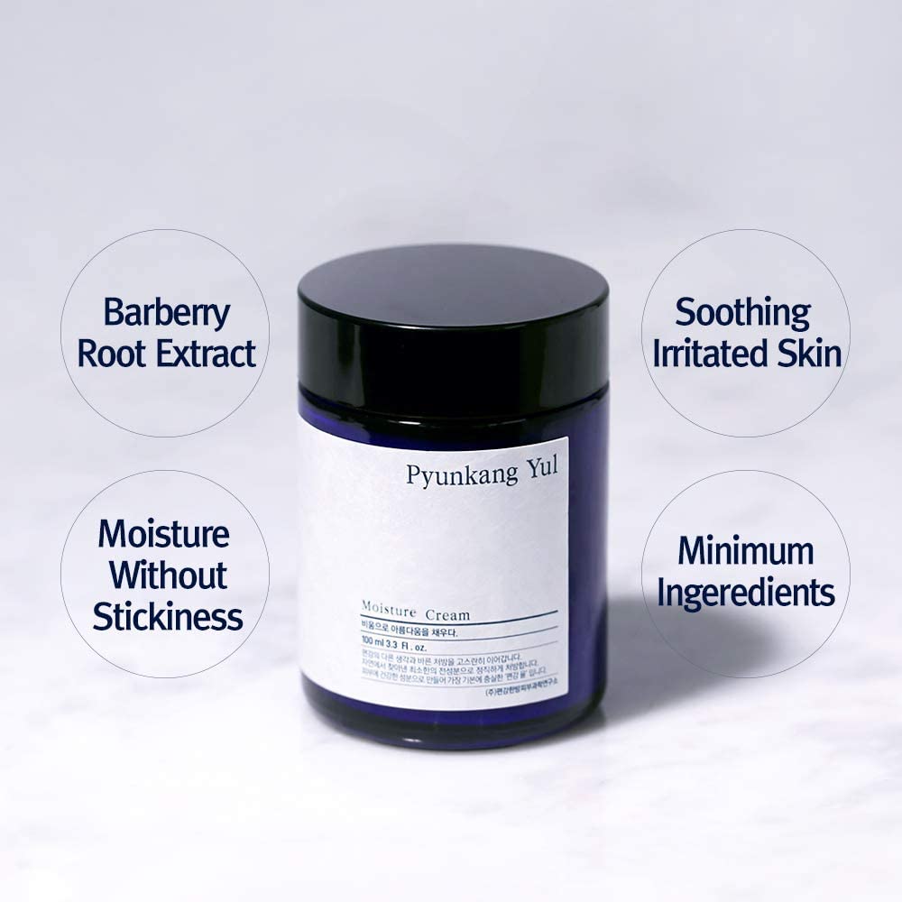Pyunkang Yul cream texture swipe showing smooth hydration and quick absorption