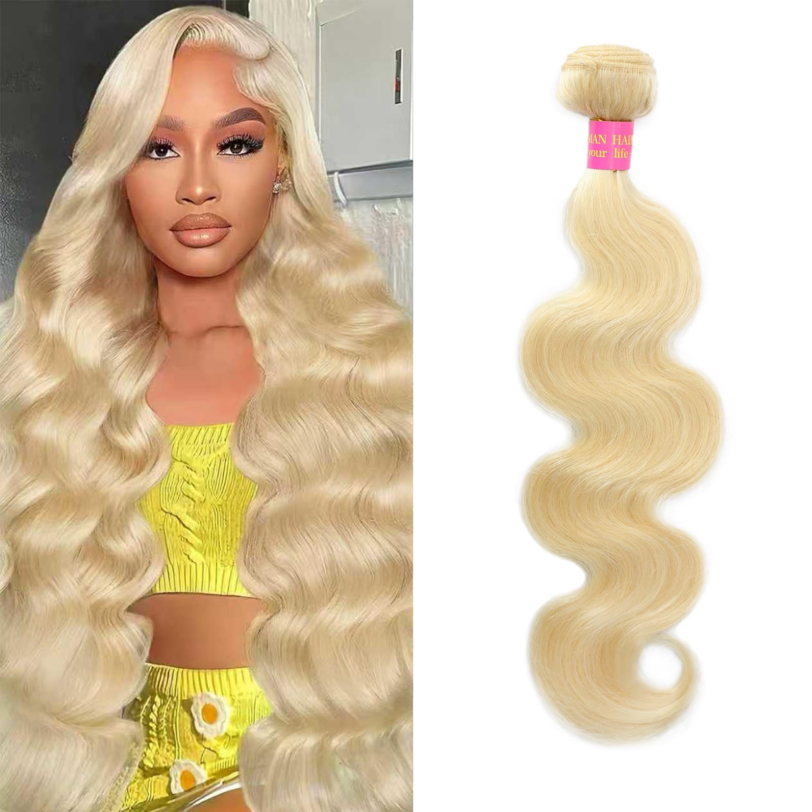 QBRVP front packaging showing 613 blonde bundles with clear product information and benefit