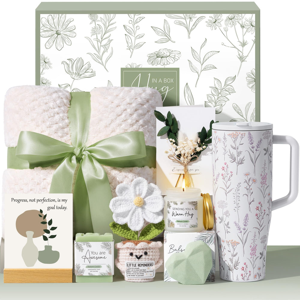 Qinline front of box showing complete care package and thoughtful presentation