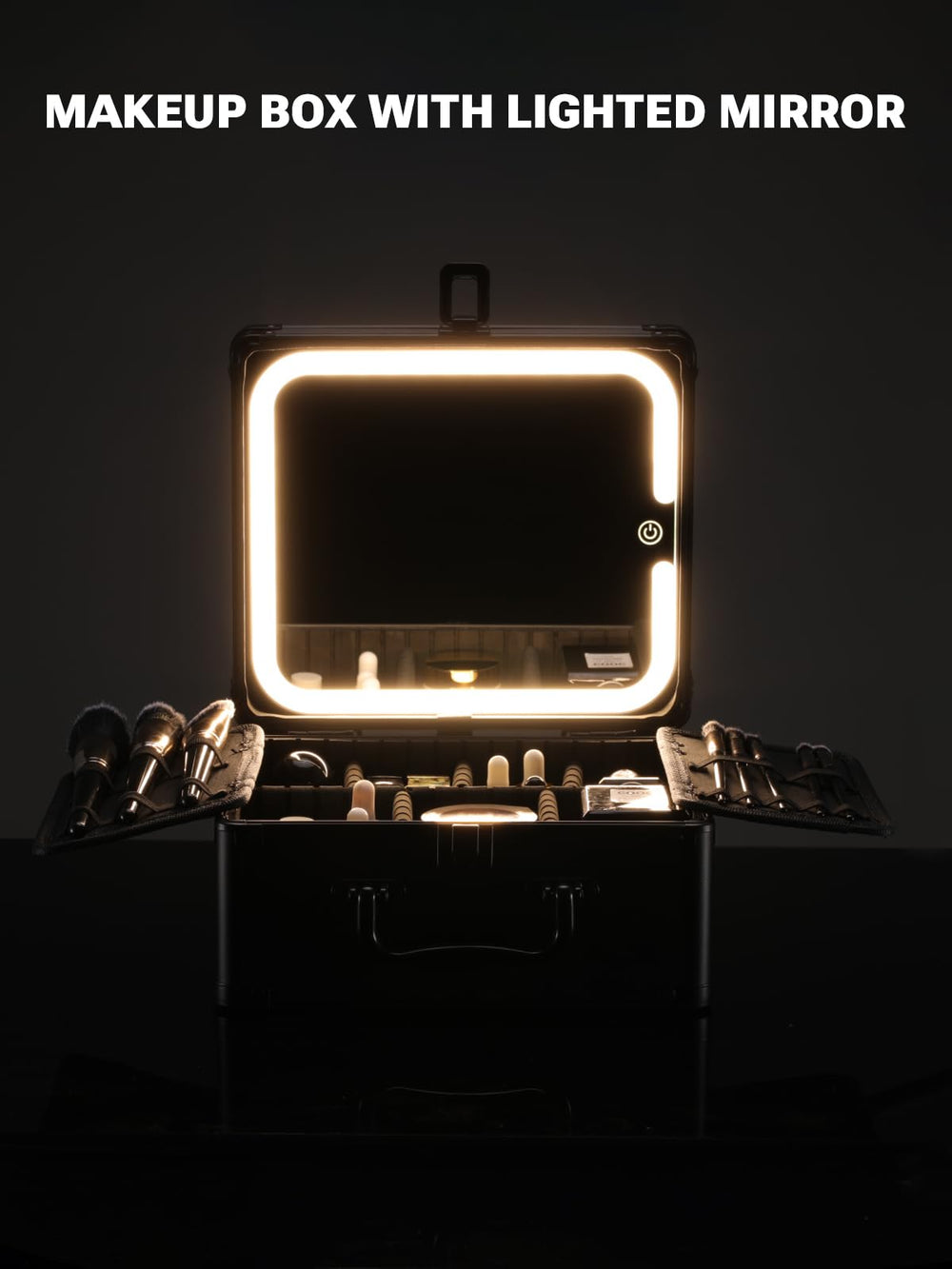 Qislee on dressing table showing professional setup and quick touch-ups