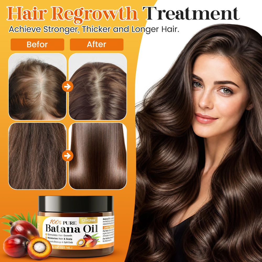 Qivatex before and after hair showing improved shine and reduced frizz