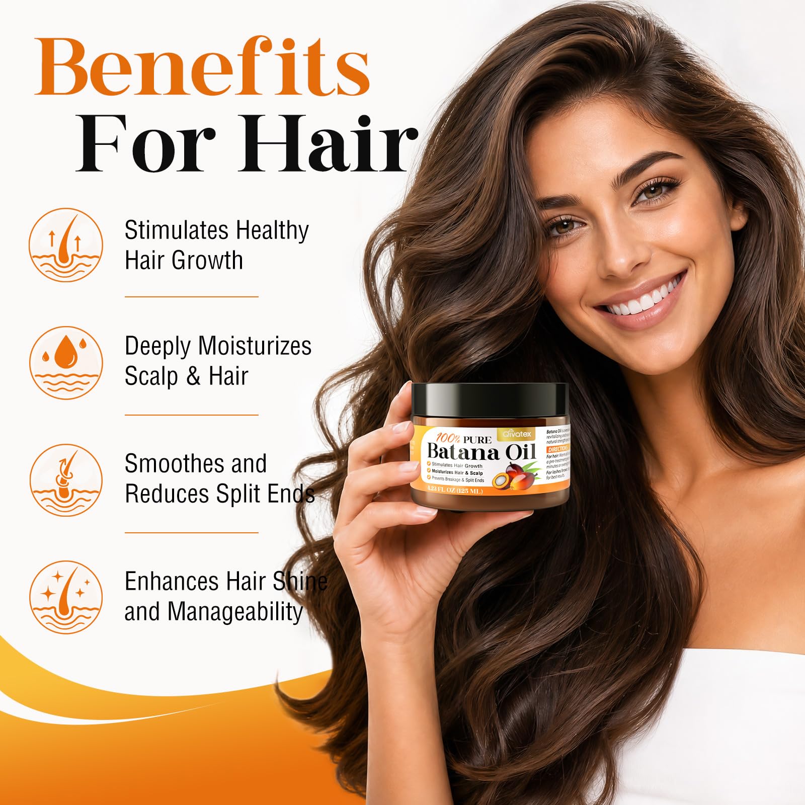 Qivatex pouring golden Batana oil for visible rich texture and nourishment