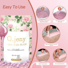 Q.jeny melted wax on spatula being applied, demonstrates easy spread and low burn risk