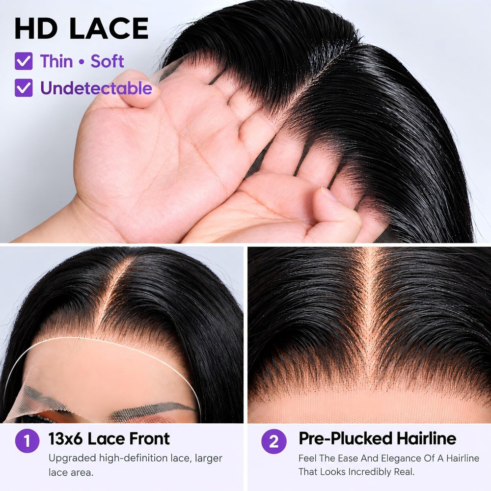 QJQHVES body wave texture detail showing soft bouncy waves and healthy sheen