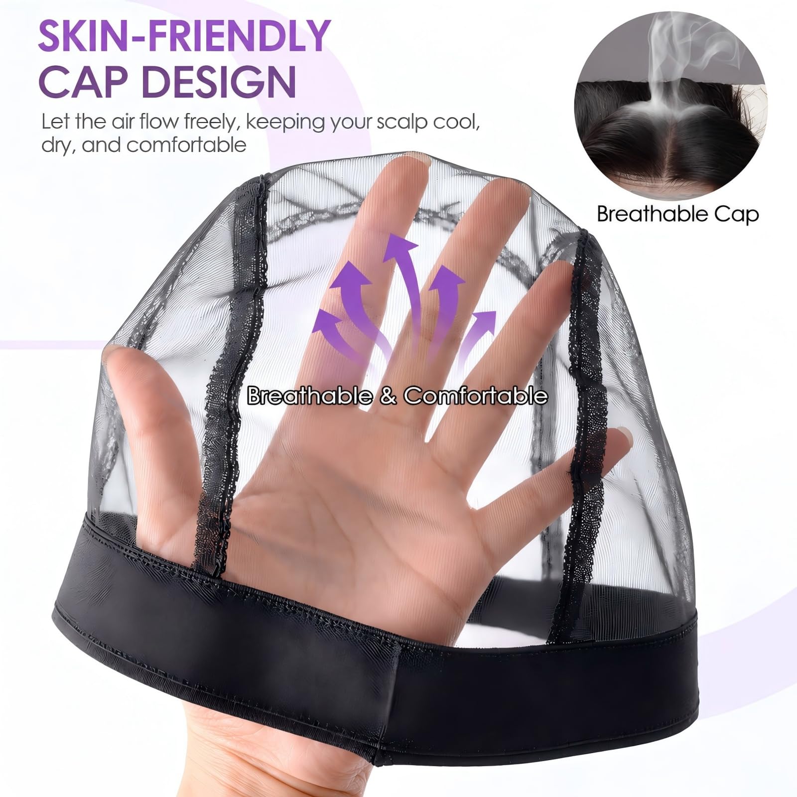 QJQHVES packaging image with wig accessories for neat storage and care
