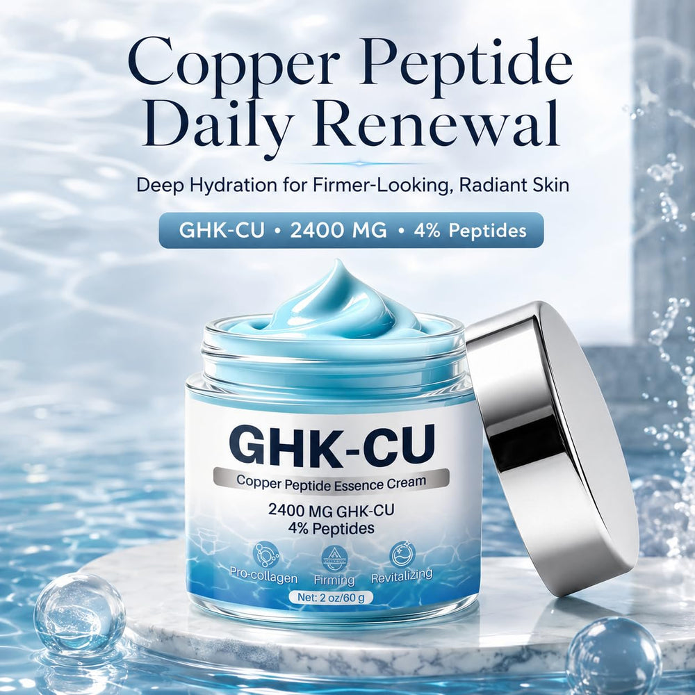 Qpywd open jar close-up of light-blue gel-cream texture for quick absorption