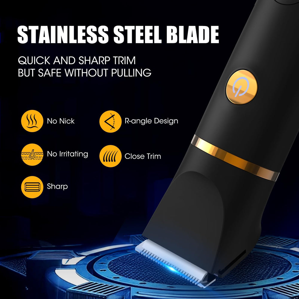 QREEX close-up of ceramic R-shaped blade protecting skin while delivering smooth trims