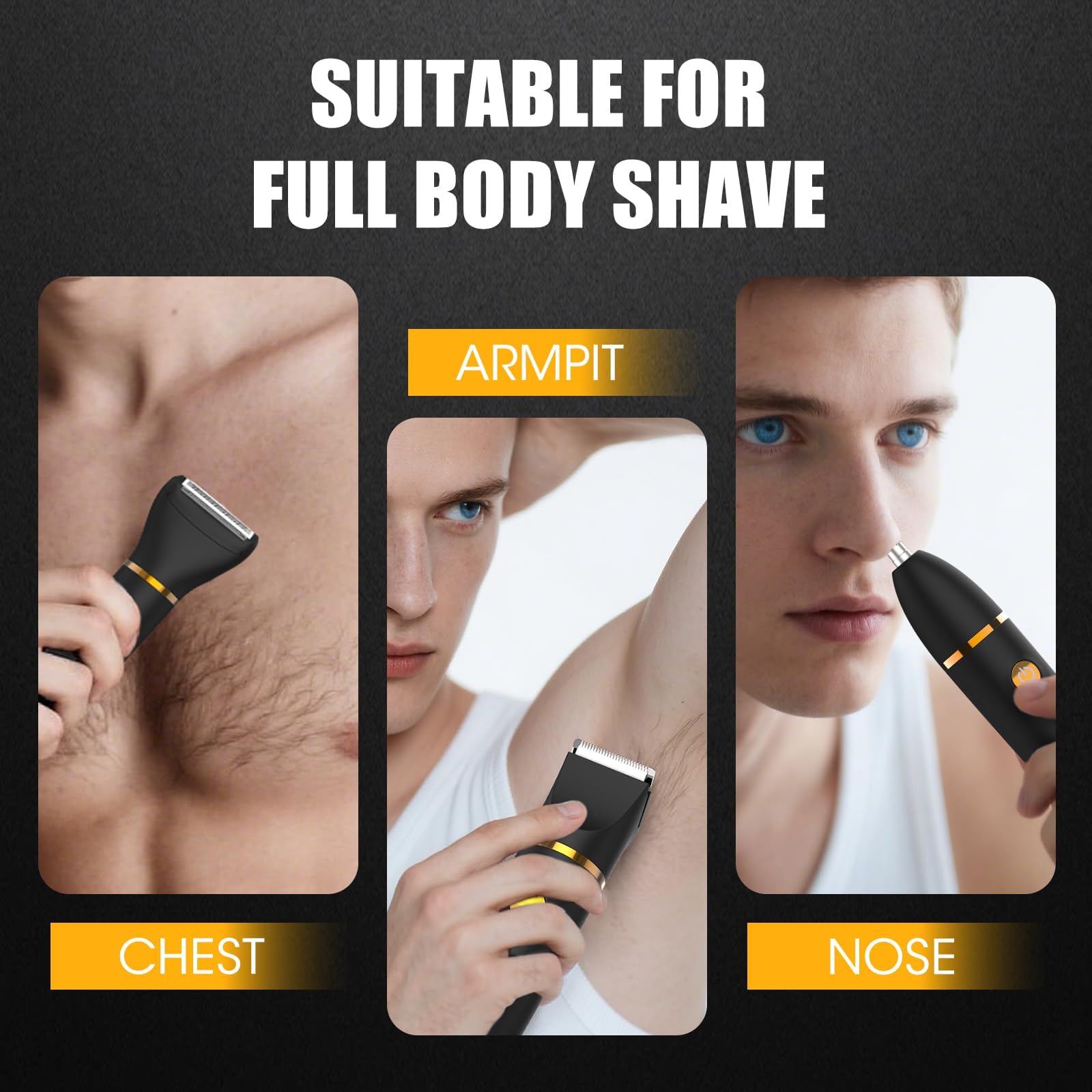QREEX size comparison with a smartphone showing compact, travel-friendly grooming kit dimensions