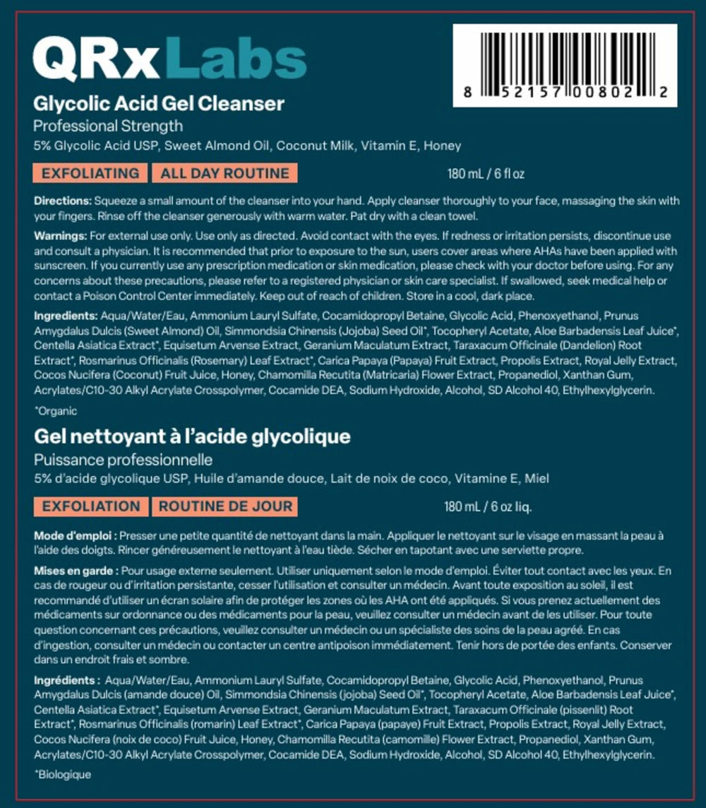 QRxLabs lather on face demonstrating effective cleansing action