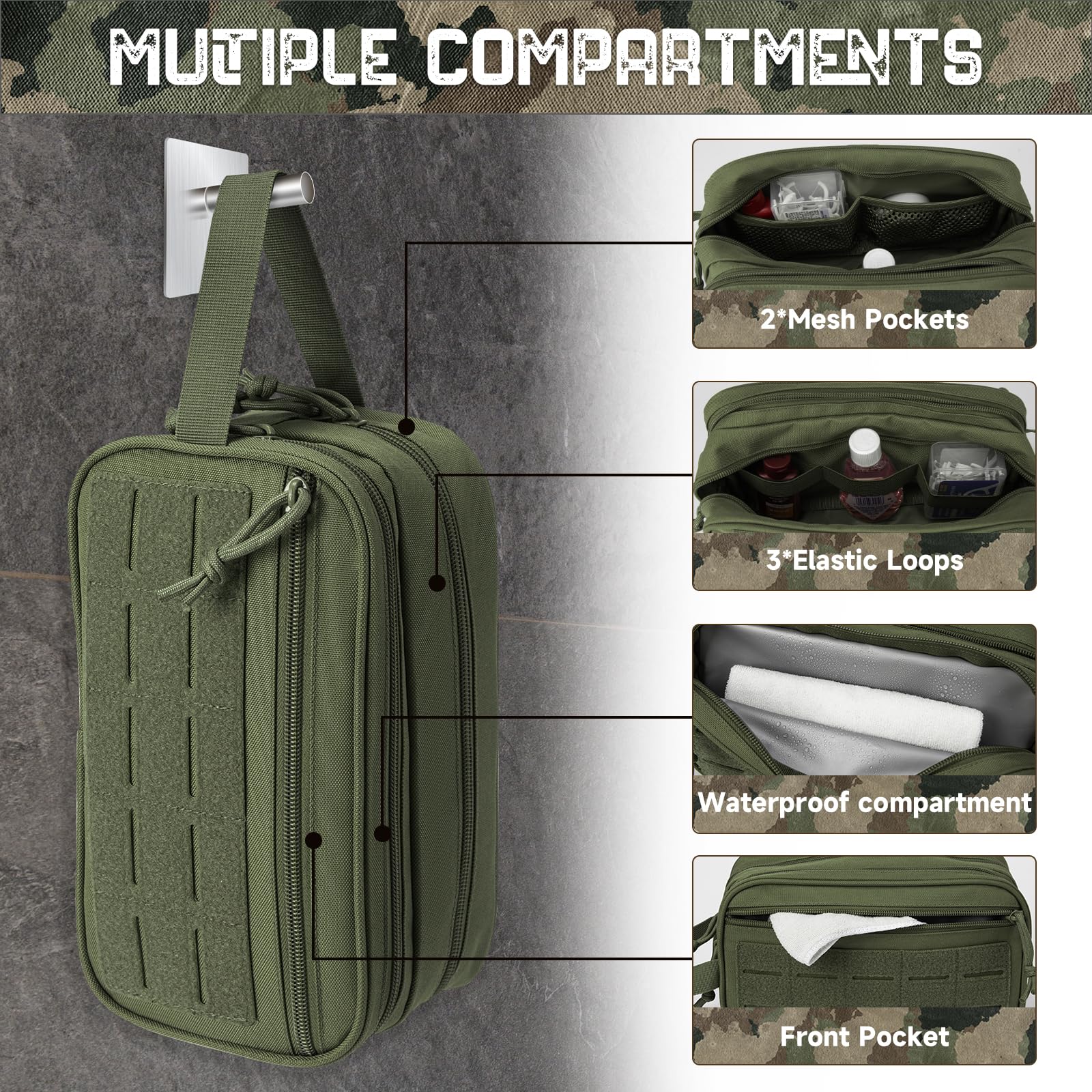 QT&QY MOLLE webbing detail for attaching pouches and tools benefit