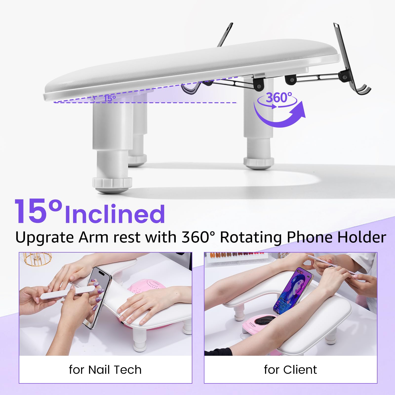 Quaferen adjustable locking legs shown securing stable height and non-slip base
