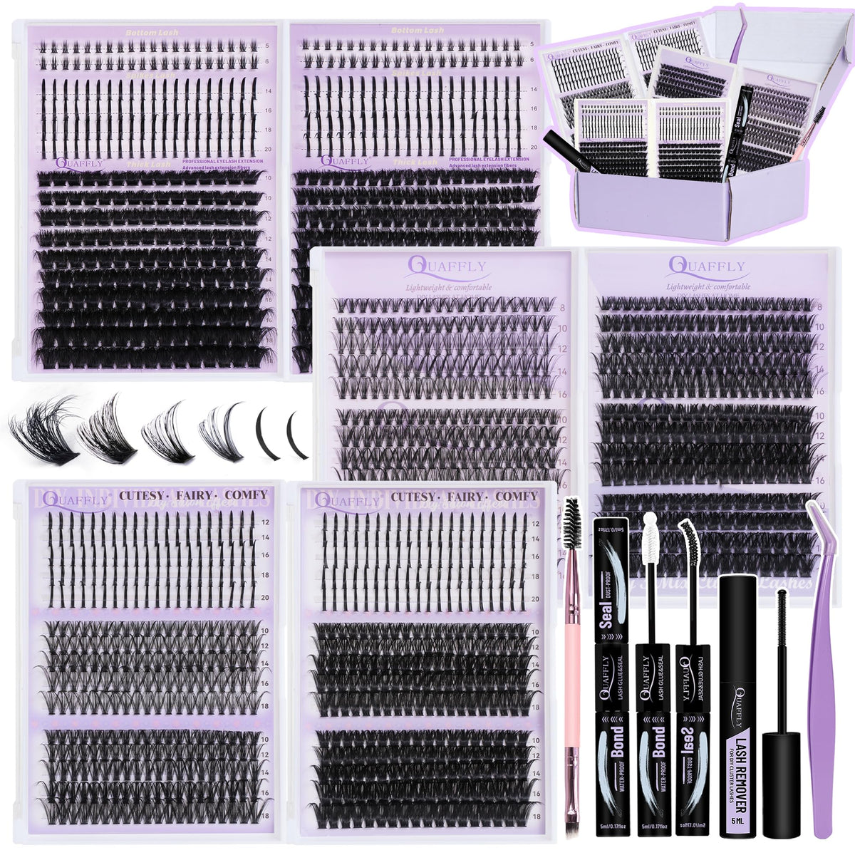 QUAFFLY front packaging showing full kit for versatile looks