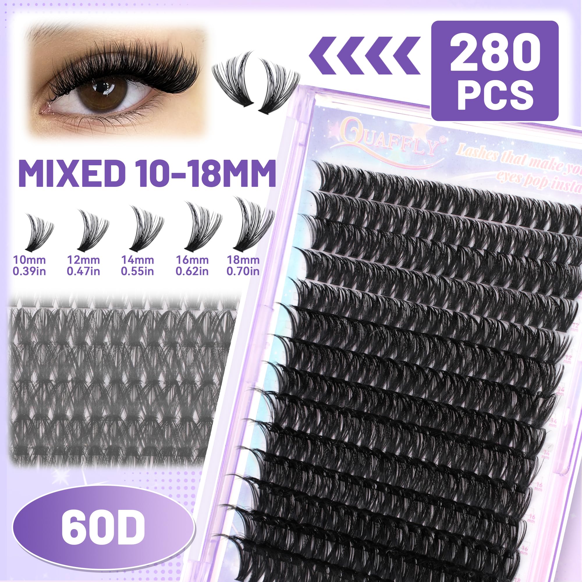 QUAFFLY before and after lash look showing natural-to-voluminous result