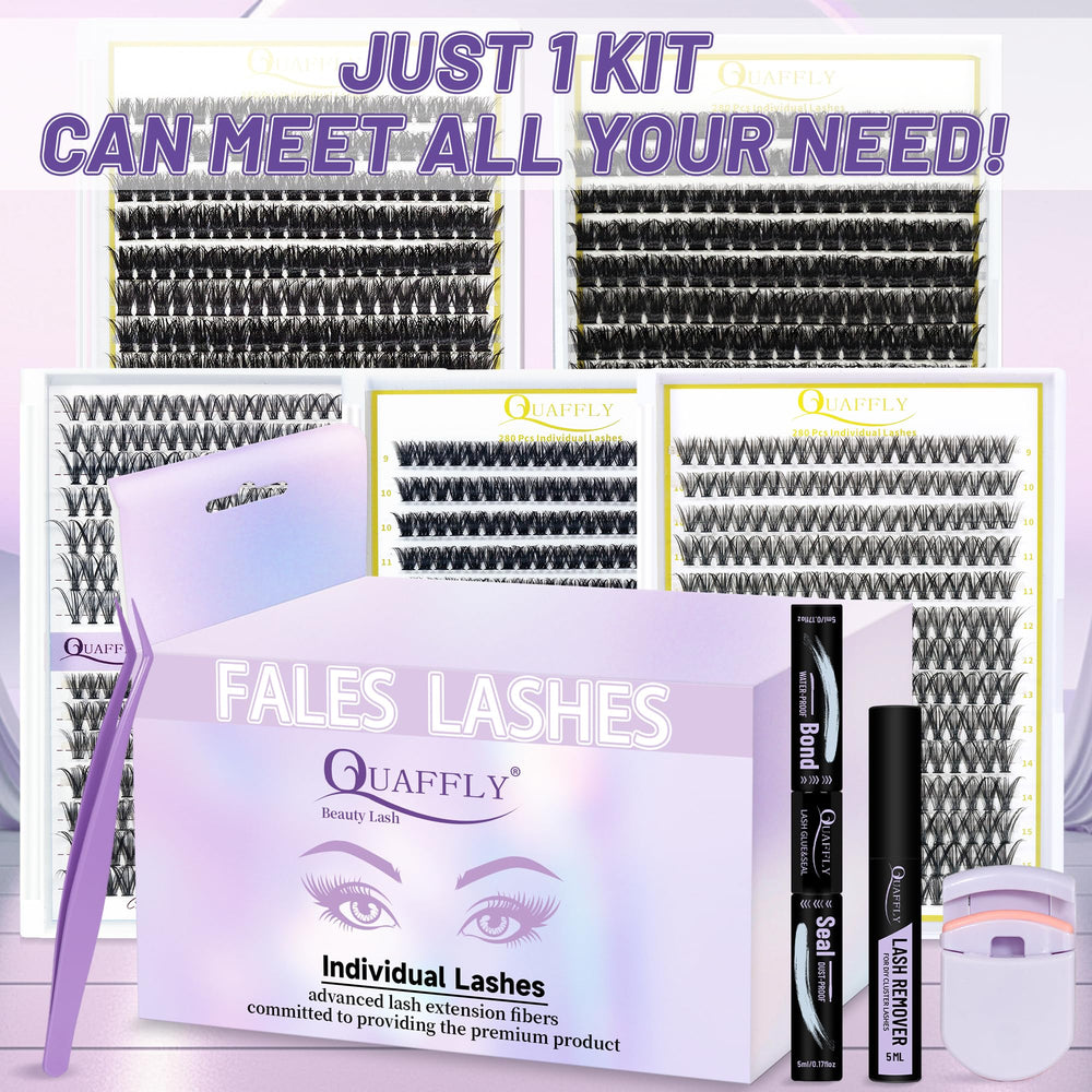 QUAFFLY close-up of silk-fiber lashes highlighting realistic texture benefit