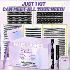 QUAFFLY close-up of silk-fiber lashes highlighting realistic texture benefit